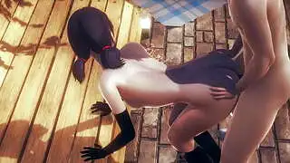Ladybug Hentai - Handjob and Fucked with creampie by Cat Noir in a park - Japanese Asian Manga Anime Game Porn