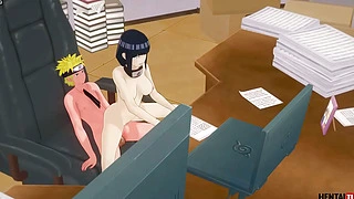 Naruto Boruto Hentai - Naruto has sex with Hinata in the Hokage's office - Asian Japanese Manga Anime Game Porn